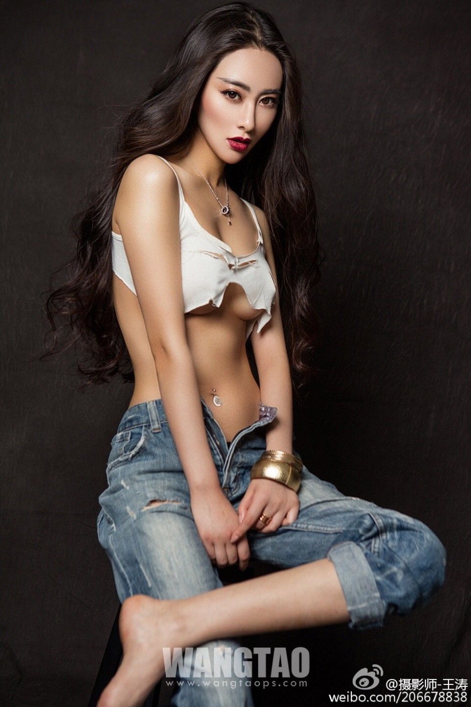 高挑性感牛仔美女魏飞霞Angela艺术写真