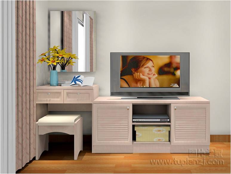 主卧室梳妆台背景墙设计优雅内涵