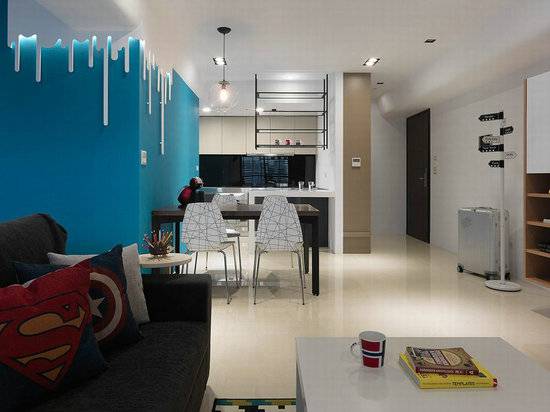 清新蓝色现代小户型公寓设计