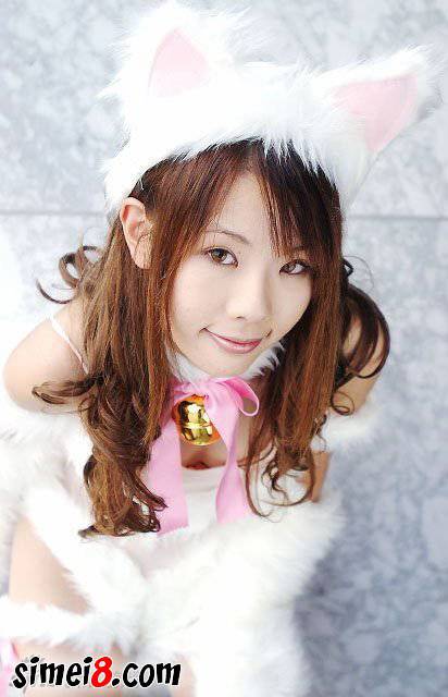 日本学生妹变身可爱萌猫cos图片