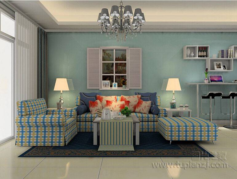 韩式田园风格装修客厅效果图