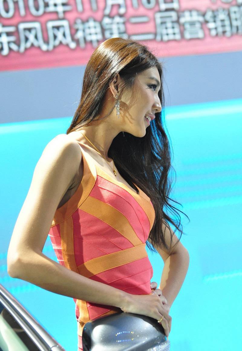 古晨冷艳亮相车展高清组图