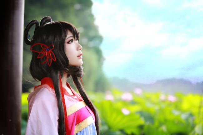 甜美氧气美女Cos洛天依美图