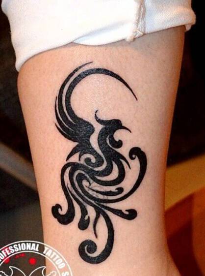 腿部个性精美图腾刺青纹身美图