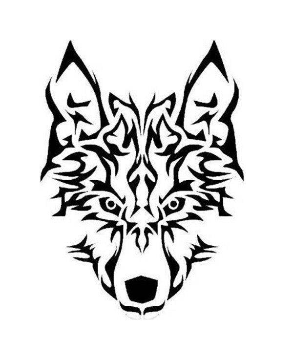 超酷狼纹身图腾手稿