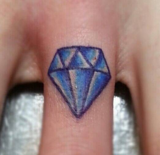 女生手指钻石纹身图案精致唯美
