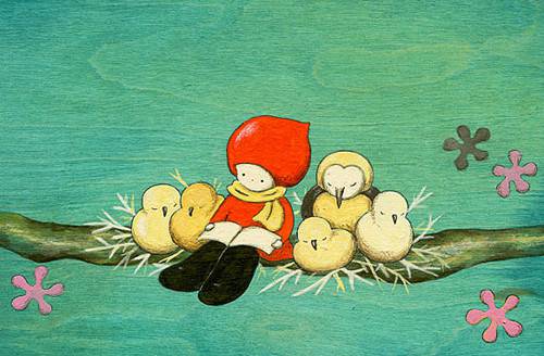 简约少女可爱插画图片素材