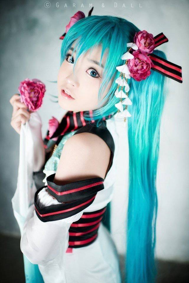 螺旋猫可爱cos初音清新和服写真