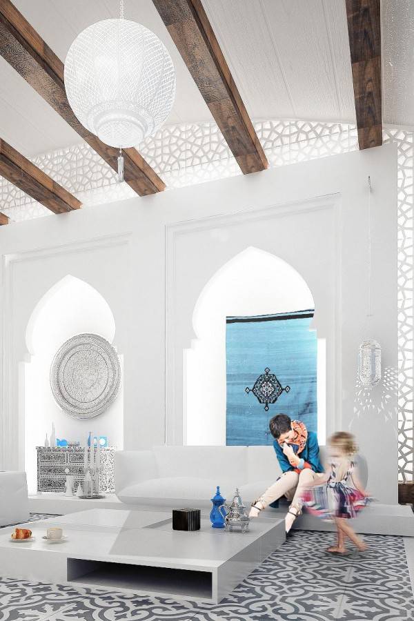摩洛哥复古纯白室内装修效果图