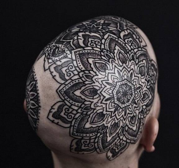 艺术个性头部纹身图片创意大胆