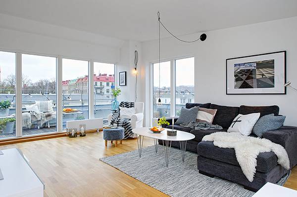 瑞典阁楼公寓简约风时尚家居设计图