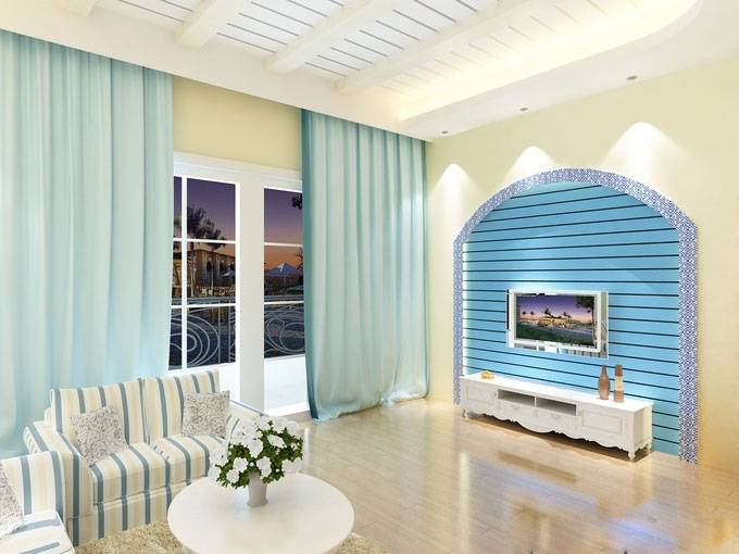 家庭装修地中海风格背景墙效果图