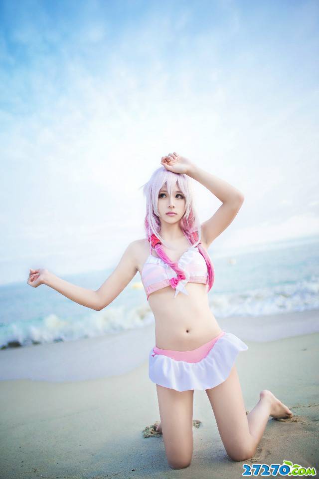 《楪祈 Inori 水着版》海边泳装cosplay图片