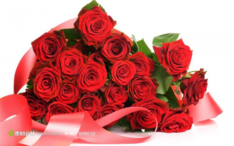 代表激情爱恋的红玫瑰花束