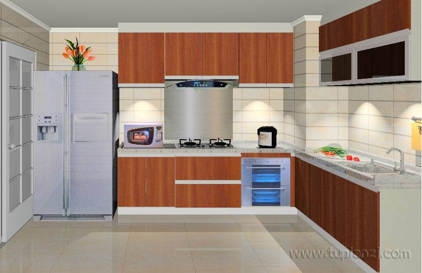 现代简约美观厨房橱柜效果图