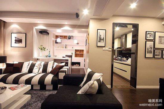 160平三居室温馨简约装修效果图时尚舒适
