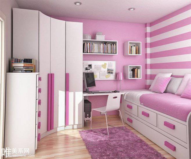 卧室书房一体化清爽格局设计方案欣赏