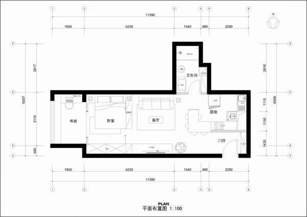 50平方米打造温馨一居室小户型装修图