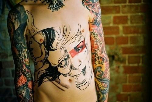 男性胸部个性纹身图案大全