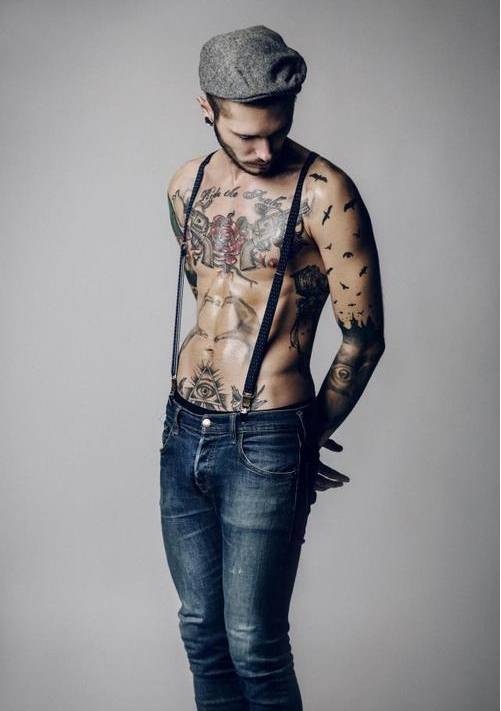盘点欧美男模个性时尚纹身图案