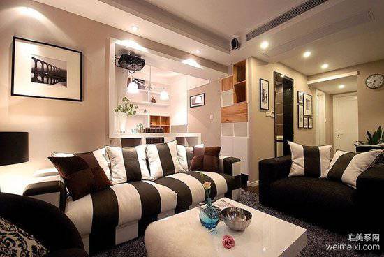 160平三居室温馨简约装修效果图时尚舒适