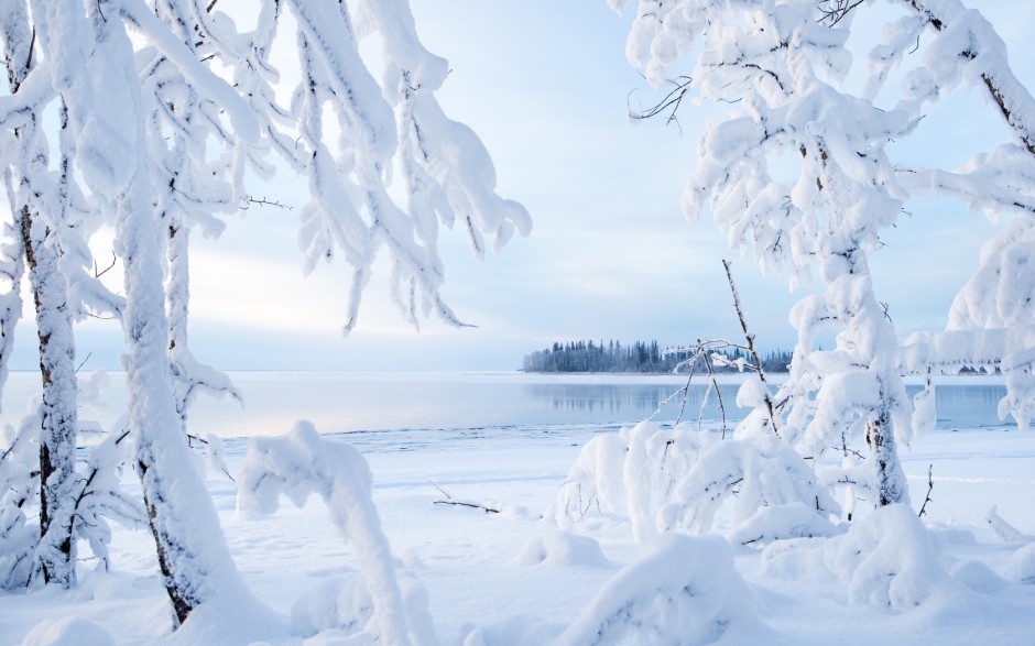 雪景主题小清新护眼电脑桌面壁纸