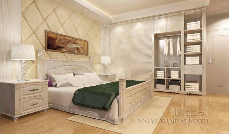 欧式时尚典雅的卧室衣柜效果图