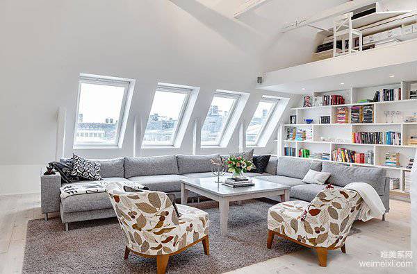 140平米阁楼公寓纯白现代简约装修效果图