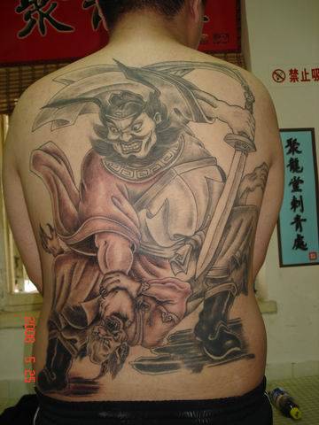 钟馗满背纹身图案大全男热门推荐