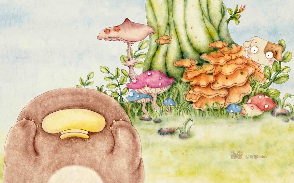 温馨卡通动漫小狗阿哆图片