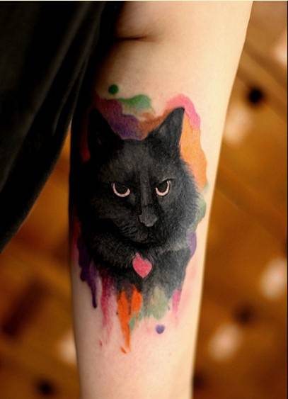 女生手臂个性动物纹身图案精美创意