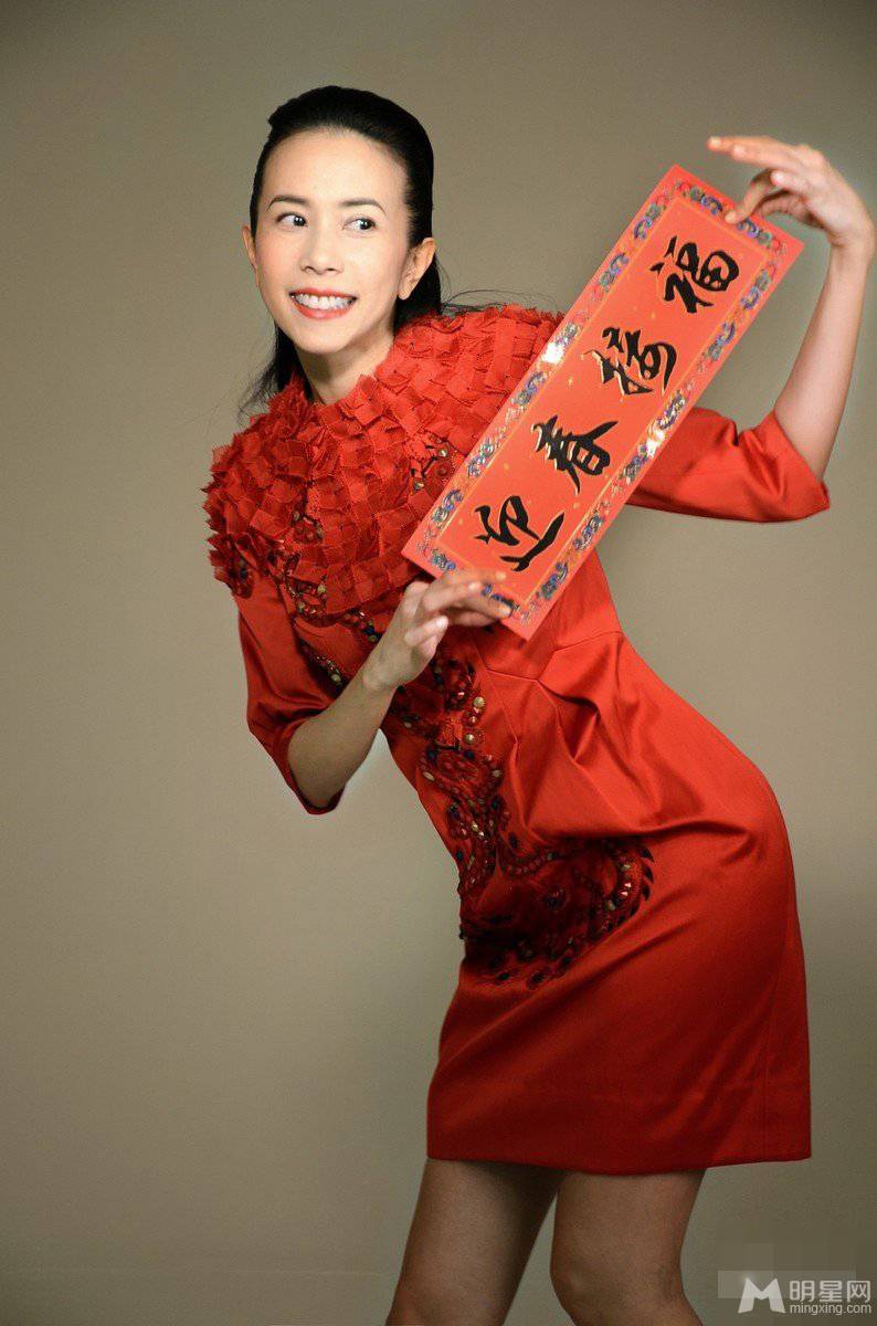 香港女明星莫文蔚喜庆贺岁迷人写真