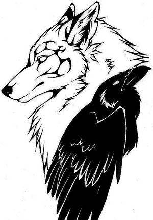 超酷狼纹身图腾手稿