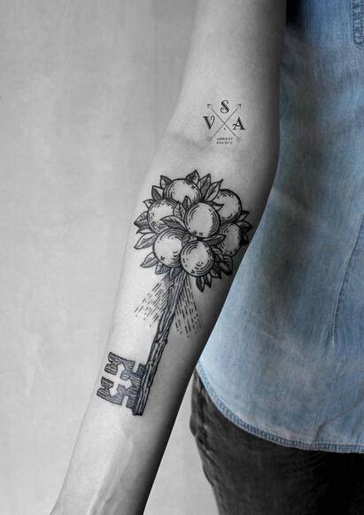 手臂花刺青纹身图案优雅又个性