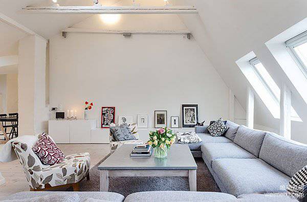 140平米阁楼公寓纯白现代简约装修效果图