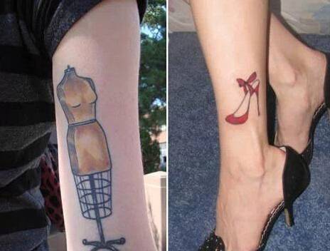 清新创意彩色情侣纹身图案