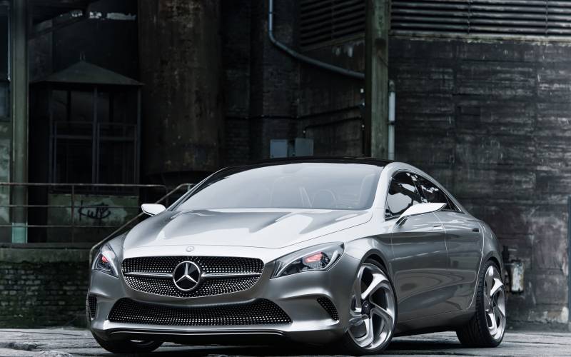 银色的汽车奔驰concept style coupe图片