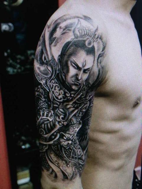 个性手臂二郎神纹身图案