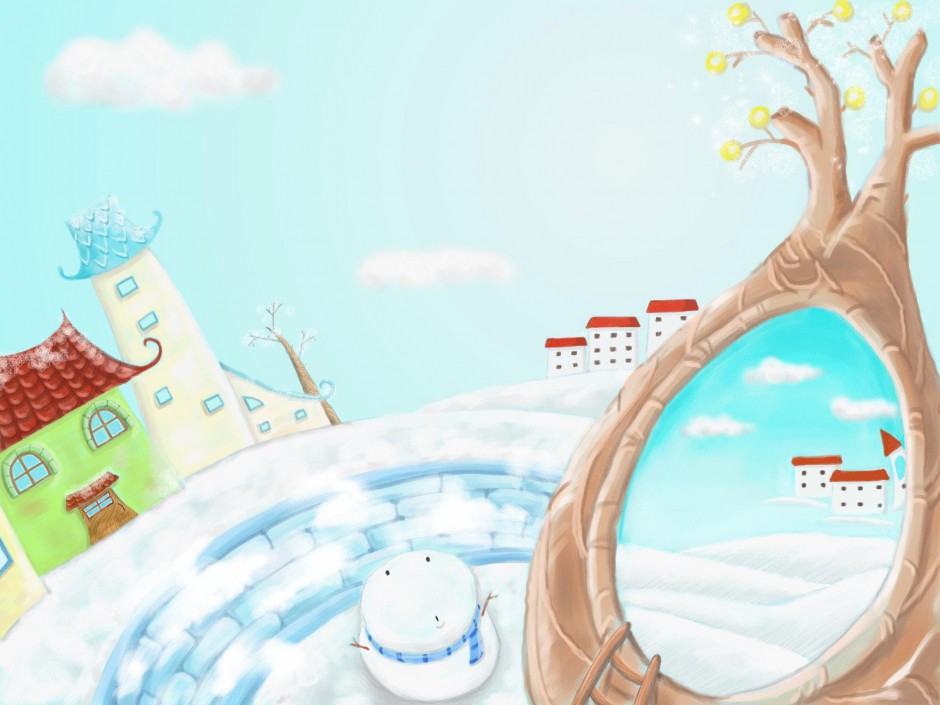 唯美冬天非主流卡通高清桌面壁纸