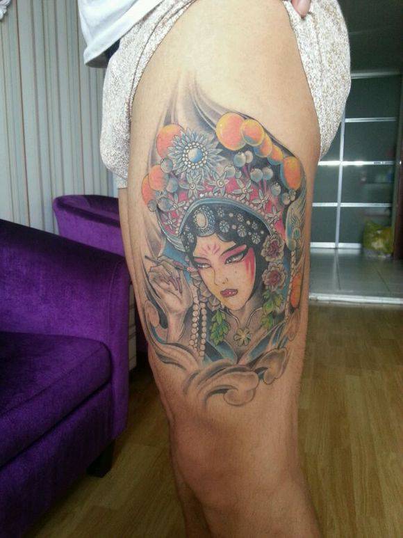 彩色花旦纹身图案大全 唯美又经典