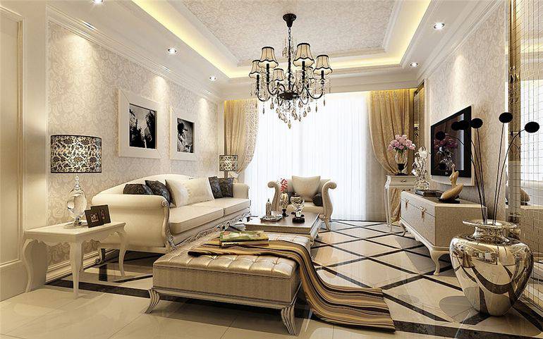 客厅现代欧式设计氛围奢华浪漫