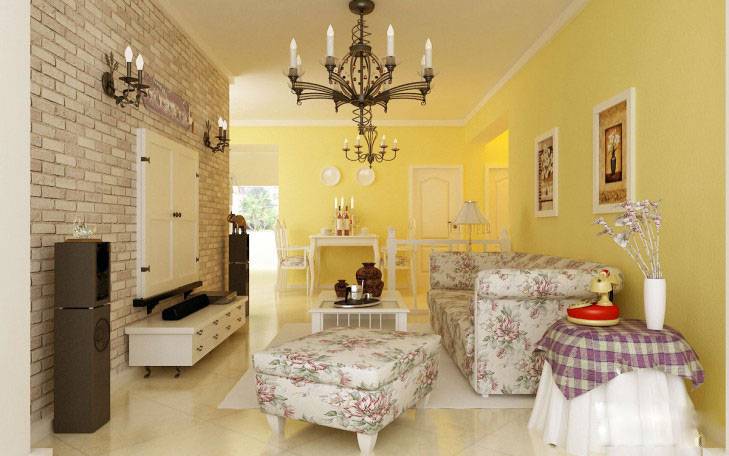 大户型田园风格客厅装修效果图欣赏