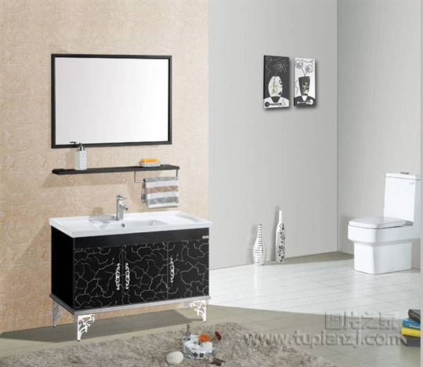 现代简约时尚的浴室柜装修效果图