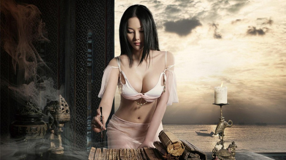 性感女星张馨予微露事业线写真