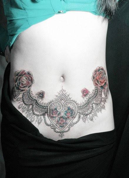 腹部艺术纹身图腾大全