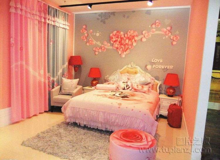 温馨甜蜜的婚房卧室布置效果图大全