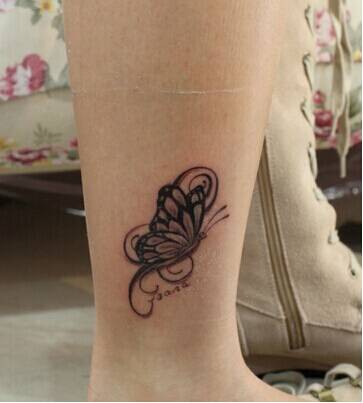盘点好看的脚踝蝴蝶纹身图片
