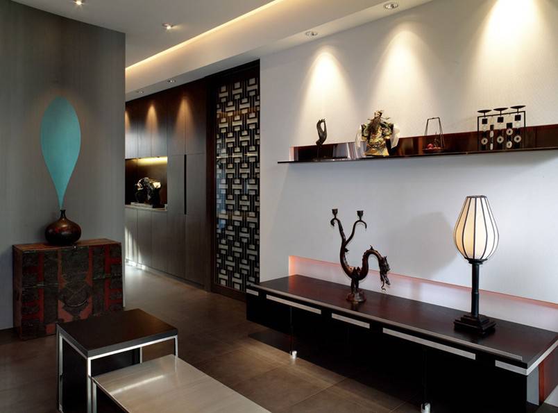 宁静复古的中式别墅装修效果图