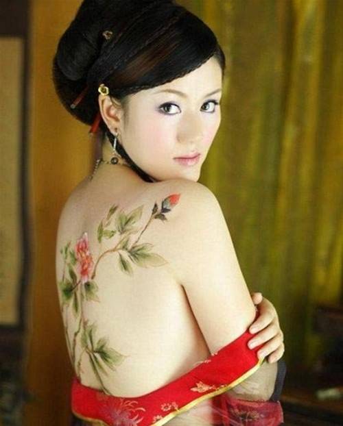 古典美女人体彩绘纹身图片妩媚娇柔
