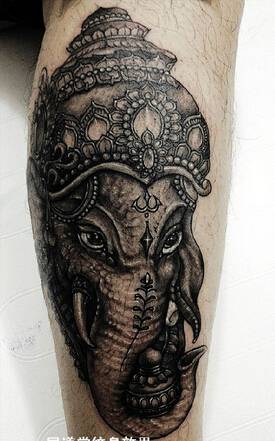 泰国象神彩色纹身图腾